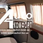 Шторы автомобильные в Volkswagen T4,  Fiat Scudo бежевые с салазками 