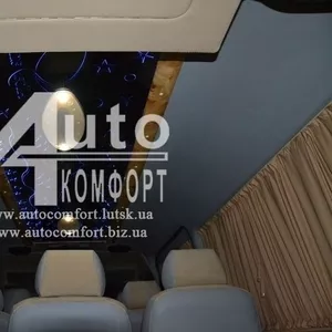 Шторы автомобильные в Mercedes-Benz Sprinter,  Volkswagen Crafter   беж