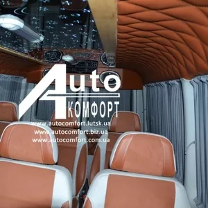 Шторы автомобильные в Mercedes-Benz Sprinter,  Volkswagen LT  серые 