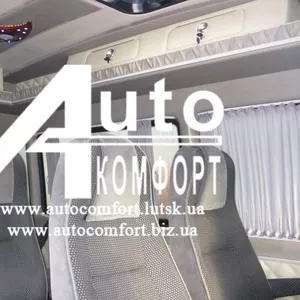 Шторы автомобильные в Mercedes-Benz Sprinter,  Volkswagen Crafter серые