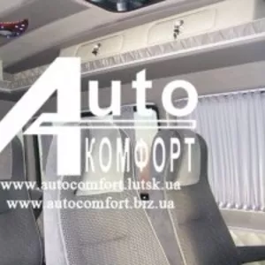 Шторы автомобильные в Mercedes Sprinter,  VW Crafter дл.база серые