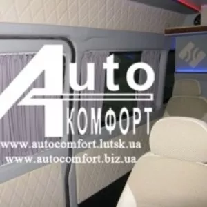 Шторы автомобильные в Volkswagen LT серые дл.база