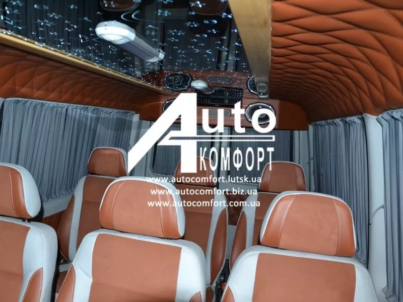 Шторы автомобильные в Mercedes-Benz Sprinter,  Volkswagen LT  серые 