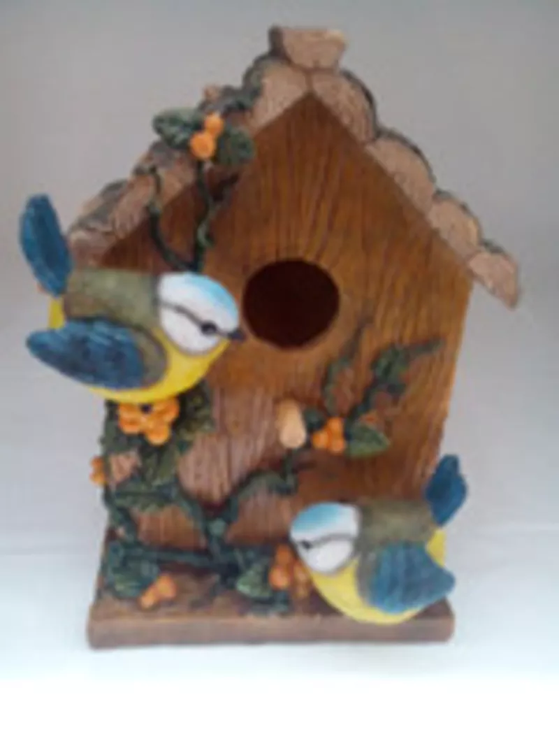 Кормушка Птичий домик с синичками - керамика