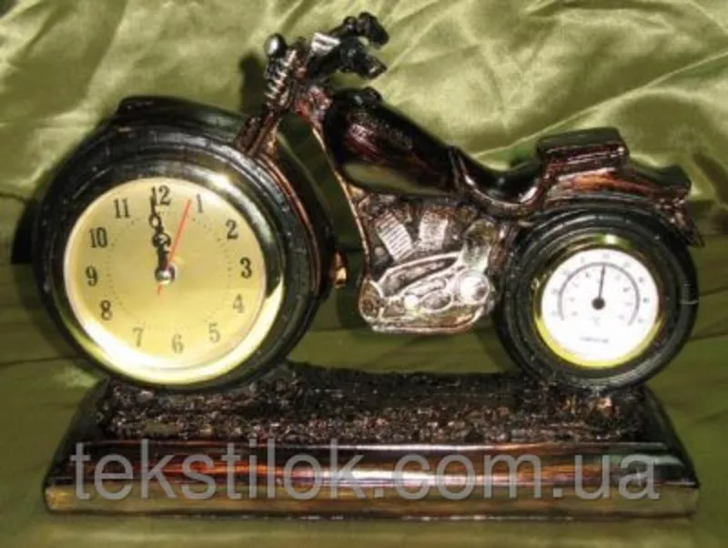 Часы ретро Мотоцикл - керамика
