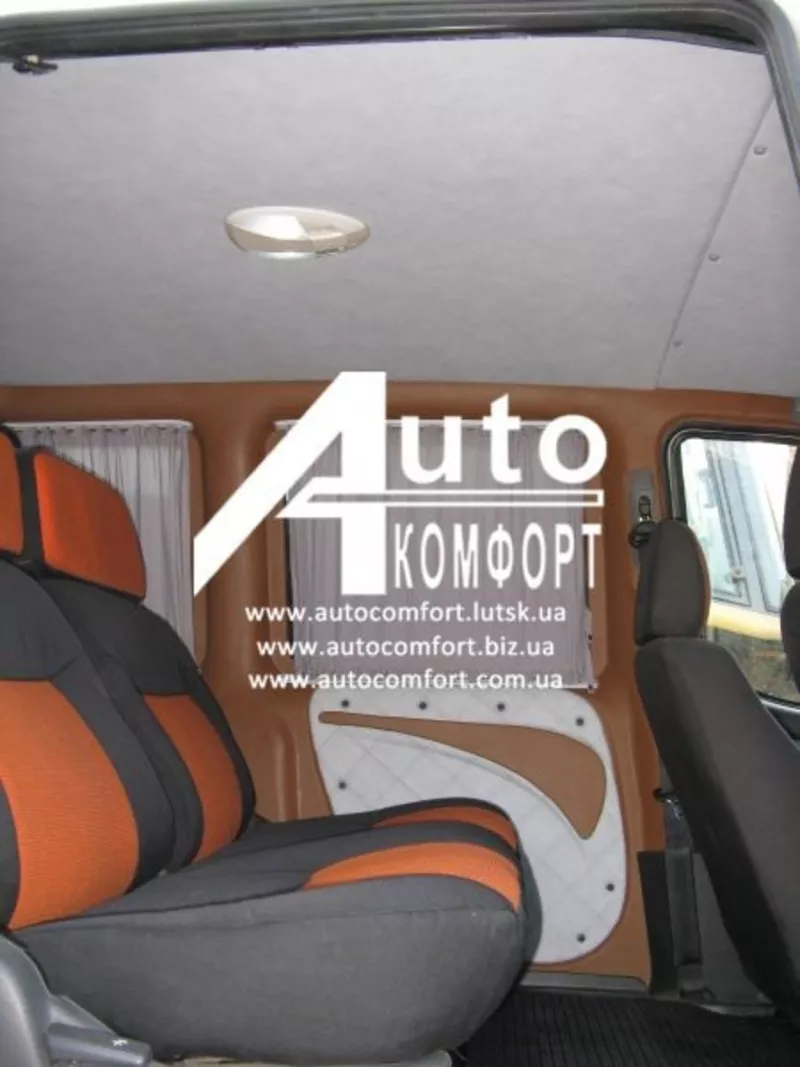 Шторки в Volkswagen Caddy,  Fiat Doblo, Opel Combo  серые с салазками 2