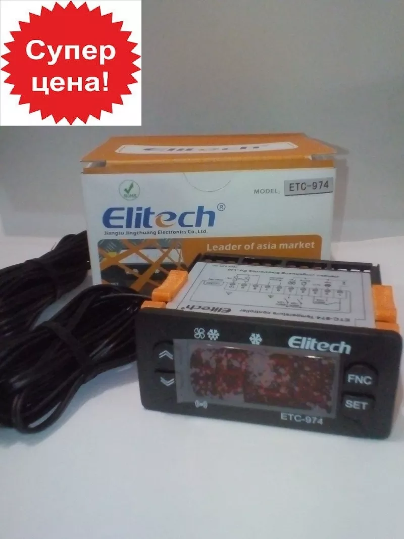 Контроллер температуры ELITECH ETC-974 (полный аналог ID-974,  2 датчик